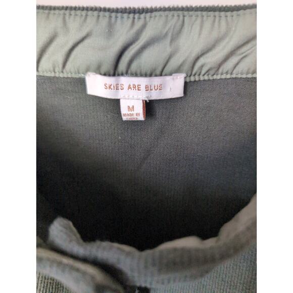 Skies are blue hunter green courdury button down med knee pencil skirt - Picture 4 of 6